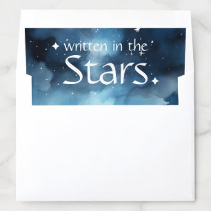 Watercolor Blue Starry Night Sky Celestial Wedding Envelope Liner