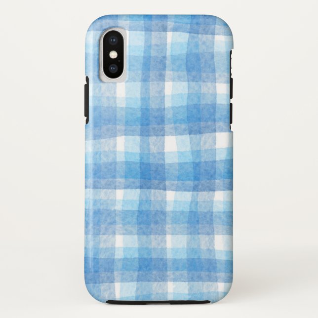Watercolor Blue Stripes Case-Mate iPhone Case (Back)