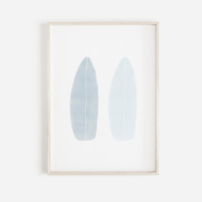 Watercolor blue surfing board poster (Creator Uploaded)
