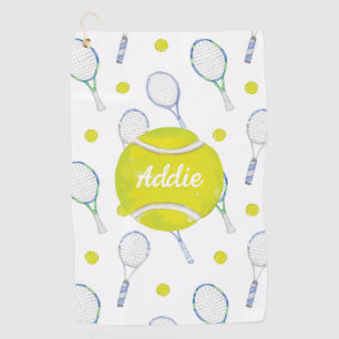 Watercolor Blue Tennis Racquets Sweat Towel