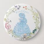 Watercolor Blue Trail Maid  Button