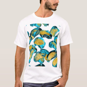 Watercolor blue, turquoise, gold art. T-Shirt