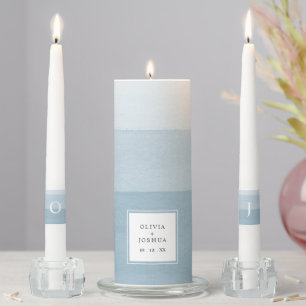 Watercolor Blue Unity Candle Set