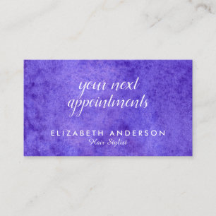 Watercolor blue violet appointments business cards