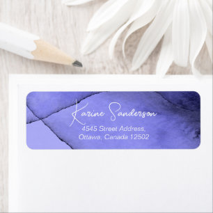 Watercolor blue violet lavender label