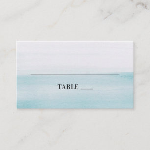 Watercolor blue wedding. Modern elegant nautical Place Card