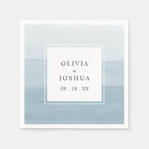 Watercolor Blue Wedding Napkins