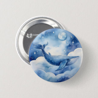 Watercolor Blue Whale Dream Button