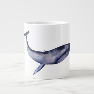 Watercolor Blue Whale Giant Coffee Mug