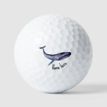 Watercolor Blue Whale Golf Balls
