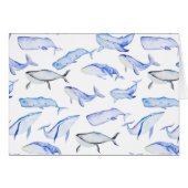 Watercolor Blue Whale Pattern (Front Horizontal)
