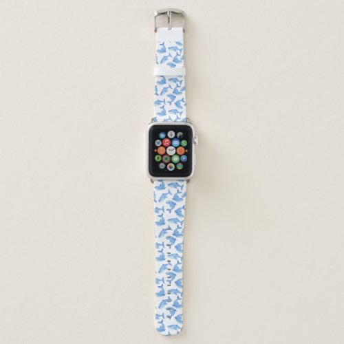 Watercolor Blue Whale Pattern Apple Watch Band