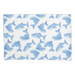 Watercolor Blue Whale Pattern Pillow Case