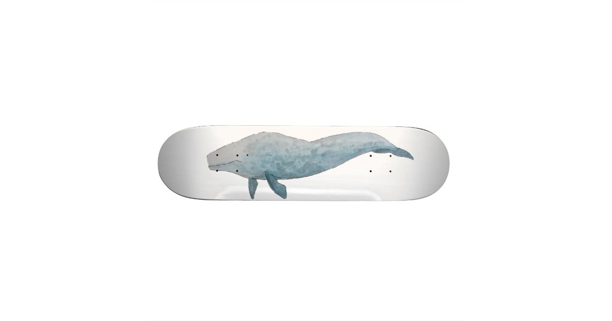 Watercolor Blue Whale Skateboard Zazzle Com