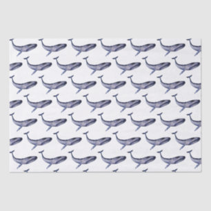 Watercolor blue whale tissue paper
