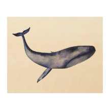 Watercolor Blue Whale