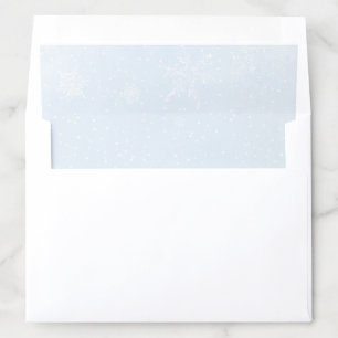 Watercolor Blue White Snowflakes Snow Winter Envelope Liner