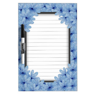 Watercolor Blue Wild Flowers Bouquet Dry Erase Board