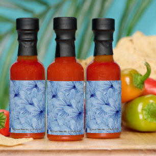 Watercolor Blue Wild Flowers Bouquet Hot Sauces