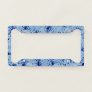 Watercolor Blue Wild Flowers Bouquet License Plate Frame