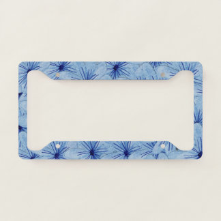 Watercolor Blue Wild Flowers Bouquet License Plate Frame
