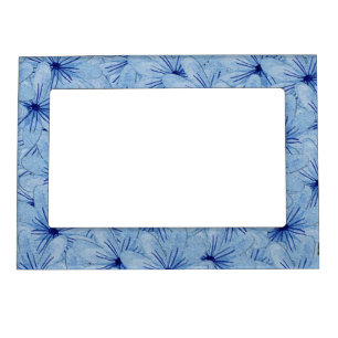 Watercolor Blue Wild Flowers Bouquet Magnetic Frame