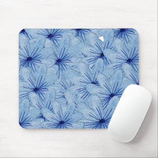 Watercolor Blue Wild Flowers Bouquet Mouse Pad