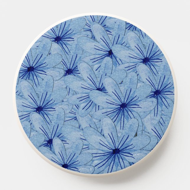 Watercolor Blue Wild Flowers Bouquet PopSocket (Popsocket)
