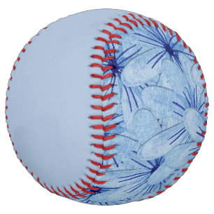 Watercolor Blue Wild Flowers Bouquet Softball