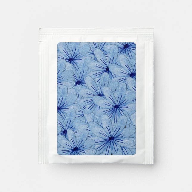 Watercolor Blue Wild Flowers Bouquet Tea Bag Drink Mix (Front)