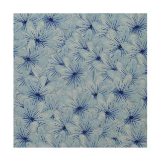 Watercolor Blue Wild Flowers Bouquet Wood Wall Art