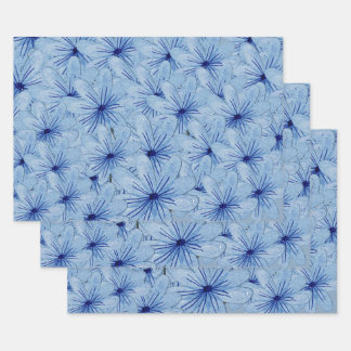 Watercolor Blue Wild Flowers Bouquet Wrapping Paper Sheets