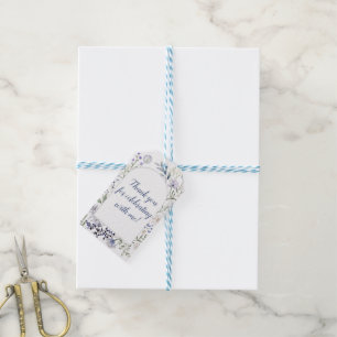 Watercolor Blue Wildflower Frame Gift Tags