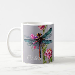 Watercolor Blue Wing Dragonfly, Coffee Mug