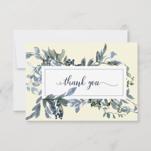  Watercolor Blue Yellow Floral Funeral Thank You