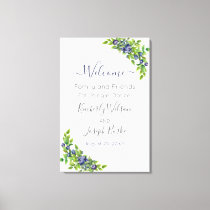 watercolor blueberries blue botanical Welcome Sign
