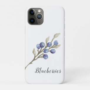 Watercolor Blueberries Botanical iPhone 11 Pro Case