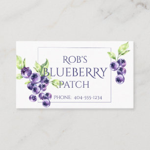 Watercolor Blueberries Business Card