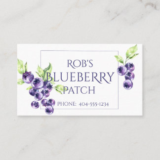 Watercolor Blueberries Business Card