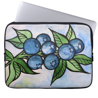 Watercolor Blueberries Laptop Sleeve