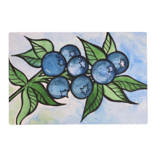 Watercolor Blueberries Placemat
