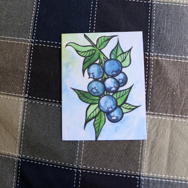 Watercolor Blueberries Postcard (Creator Uploaded)