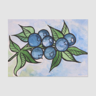 Watercolor Blueberries Tissue Paper