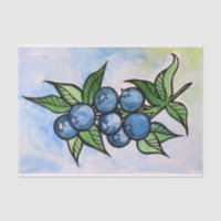 Watercolor Blueberries Tissue Paper