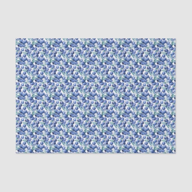 Watercolor Blueberries Tissue Paper (Front)