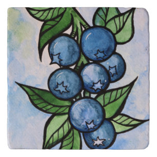 Watercolor Blueberries Trivet