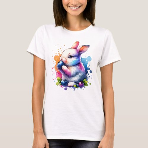 Watercolor Blueberry Bunny T_Shirt