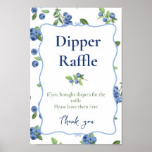 Watercolor Blueberry Diaper Raffle