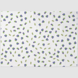 Watercolor Blueberry Floral Pattern Tissue Paper