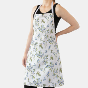 Watercolor Blueberry Pattern Apron